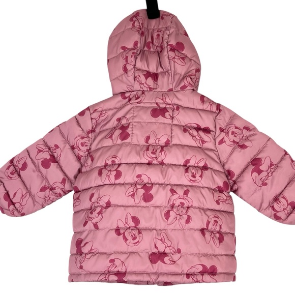 Baby Gap Disney Pink Minnie Mouse Puffer Hooded Jacket Baby Girl 6-12 Months - Picture 7 of 8